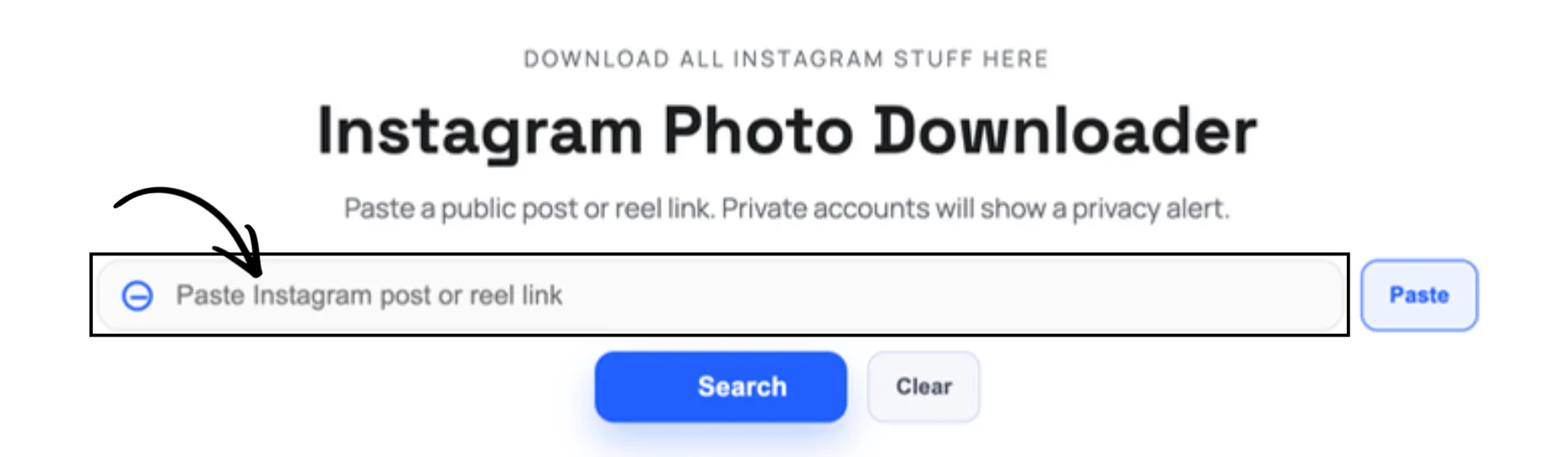 Pegar enlace de la foto de Instagram