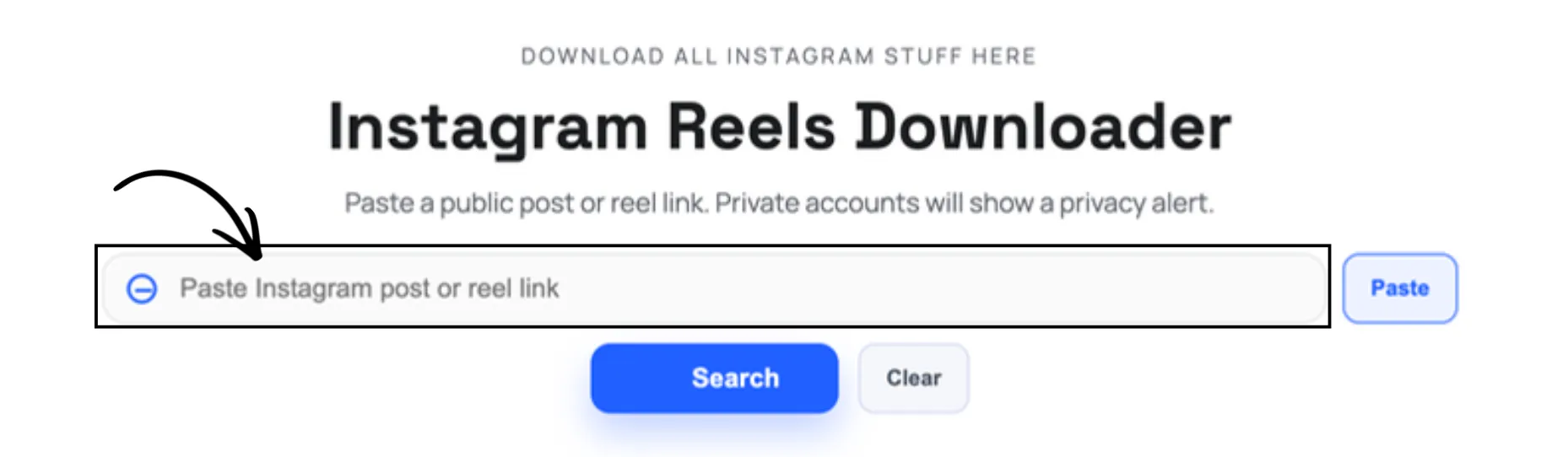 Paste Instagram Reel link